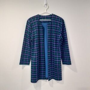 Retro 80's/90's Handmade Open Houndstooth Trench/Cardigan Pullover